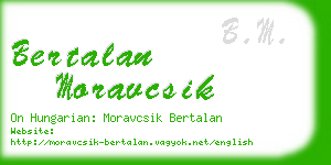 bertalan moravcsik business card